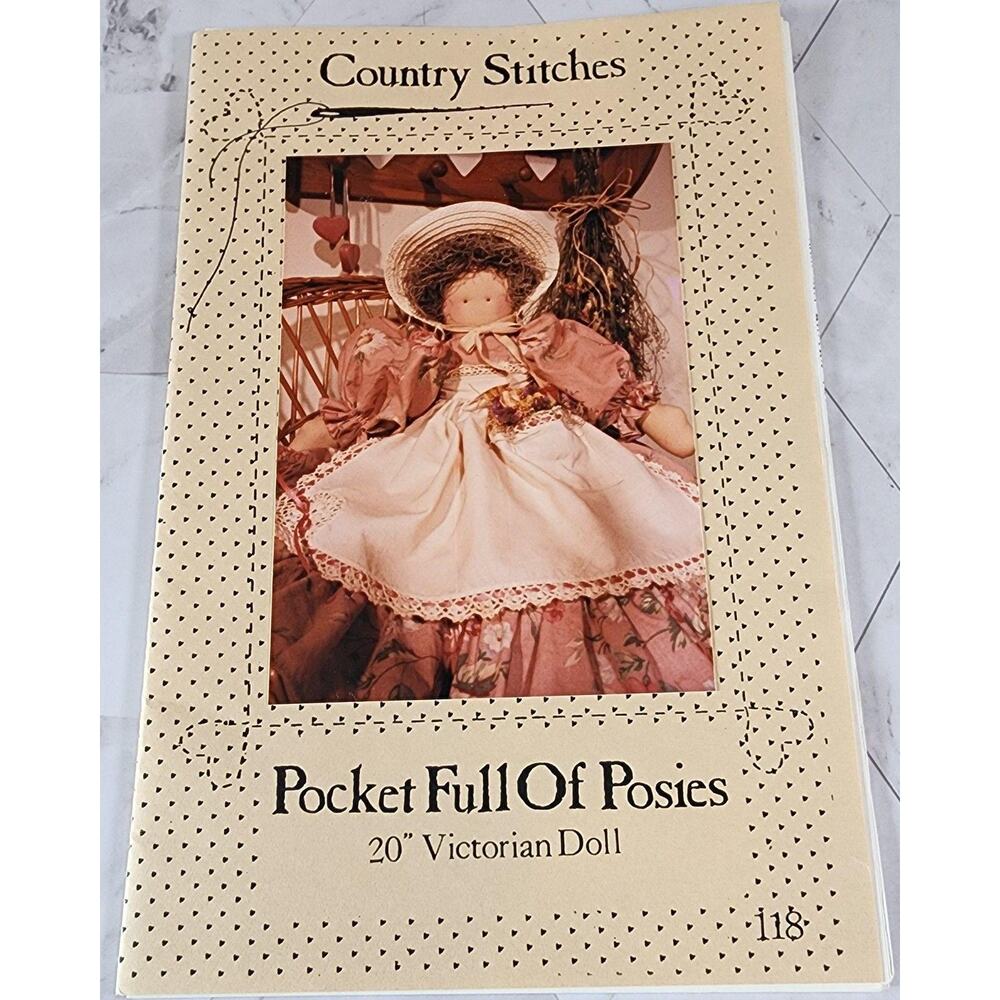Country Stitches Pocket Full of Posies 20" Victorian Doll Pattern Uncut